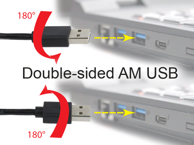 Dubbelzijdige USB-kabel (A/MicroB)