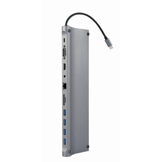 USB Type-C 11-in-1 multipoort-adapter (USB hub + HDMI + VGA + PD + card reader + LAN + 3.5 mm audio)