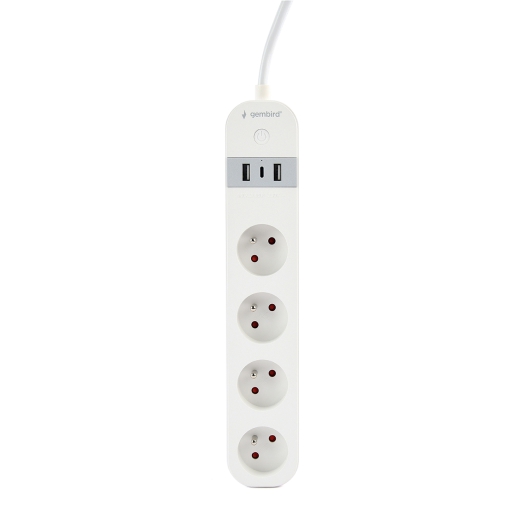 Slimme 4-voudige stekkerdoos met USB laadpoorten